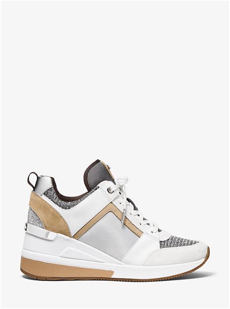 zwarte michael kors sneakers georgie trainer|georgie mixed media trainer.